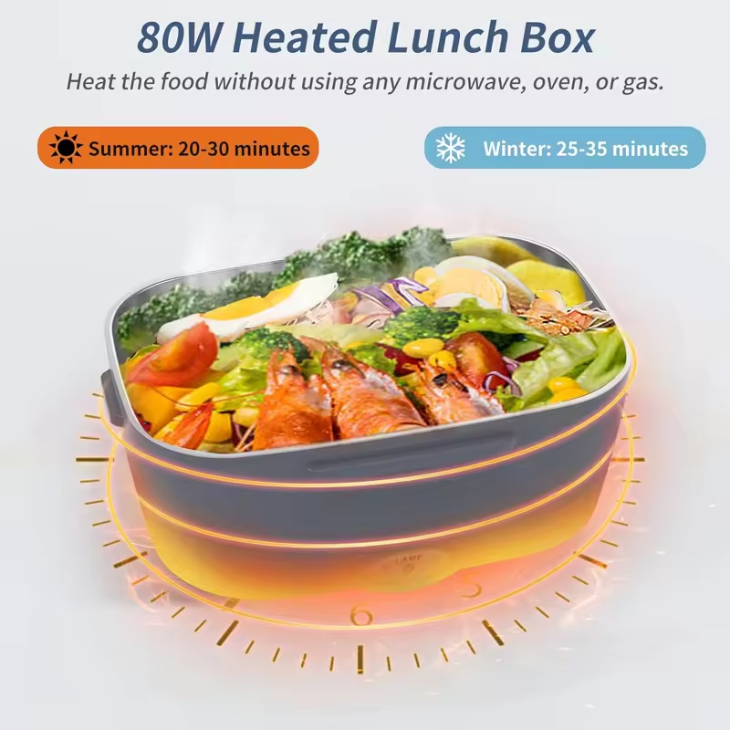 electric lunch box for adults and children 1.5L 80W self heating lunchbox portable food warmer leak proof health with carry bag for home and car