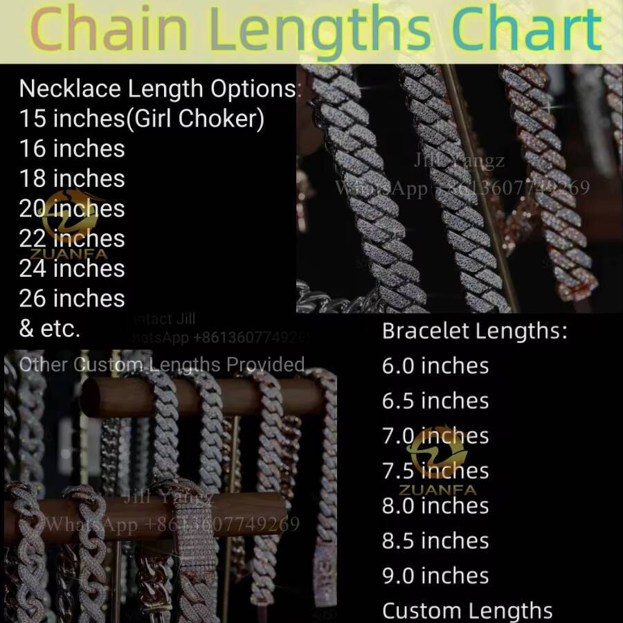 New Ready Stocks 8.5mm Cross Bracelet VVS Moissanite Cuban Link Chain Rappe Hip Hop Necklace Rock Religious Jewelry