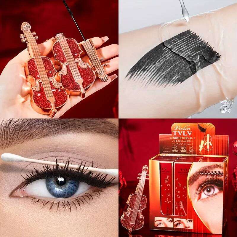 Violin Lengthening Curl Styling Mascara Waterproof Slim Long Curling Fine Brush Head Very Thin Lasting No Sdging Eye Makeup X250722
