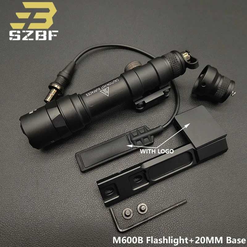 SF Tactical Flashlight M300 M600 M600B M300B Scout Light Pressure Switch 600Lumen Hunting Weapon Gun Light Mlok Keymod Rail W250722