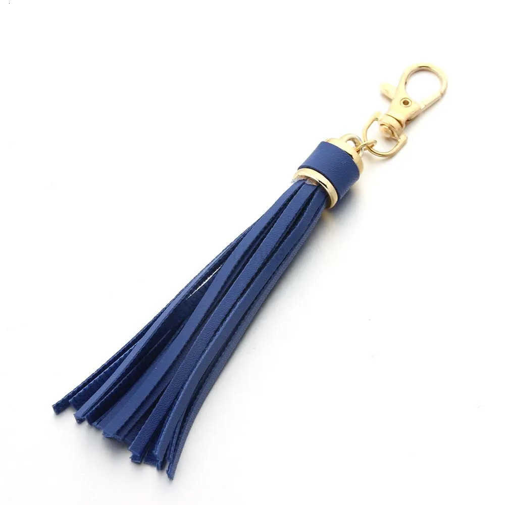 Hot selling copper alloy lobster clasp leather tassel pendant keychain bag accessories for women U250723