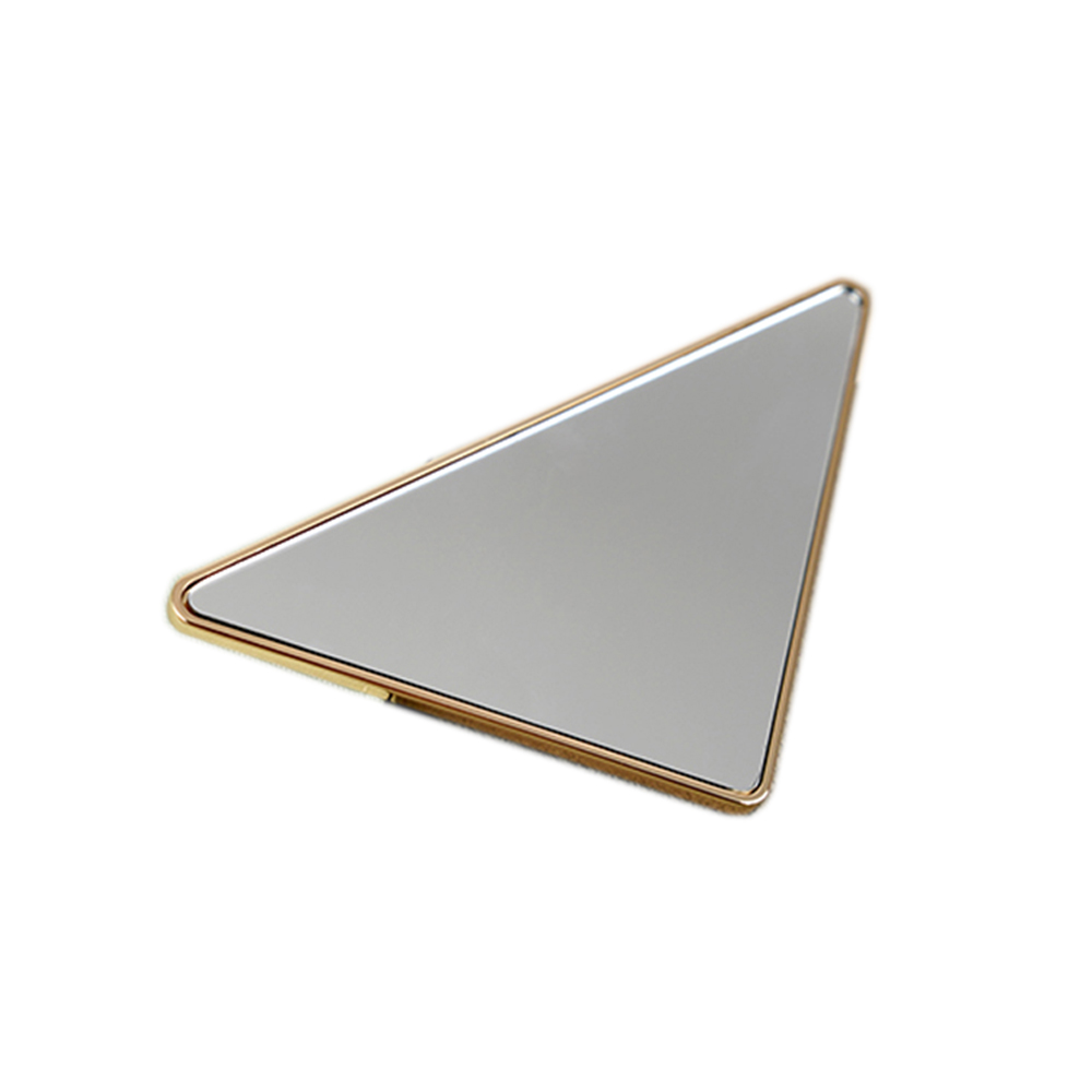 Designer Green Triangle Makeup Mirror Portable Hd Make-up Makeup Mirror with dust bag For VIP Client
