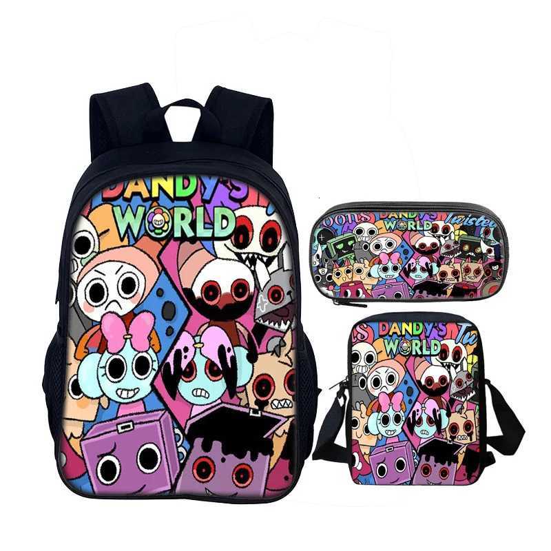 Dandys World Backpack Kids SchoolBag Game Cartoon Shoulder Bag Pencil Case Mochila Student Back Pack Bags Boy Girl Knapsack Gift S250723