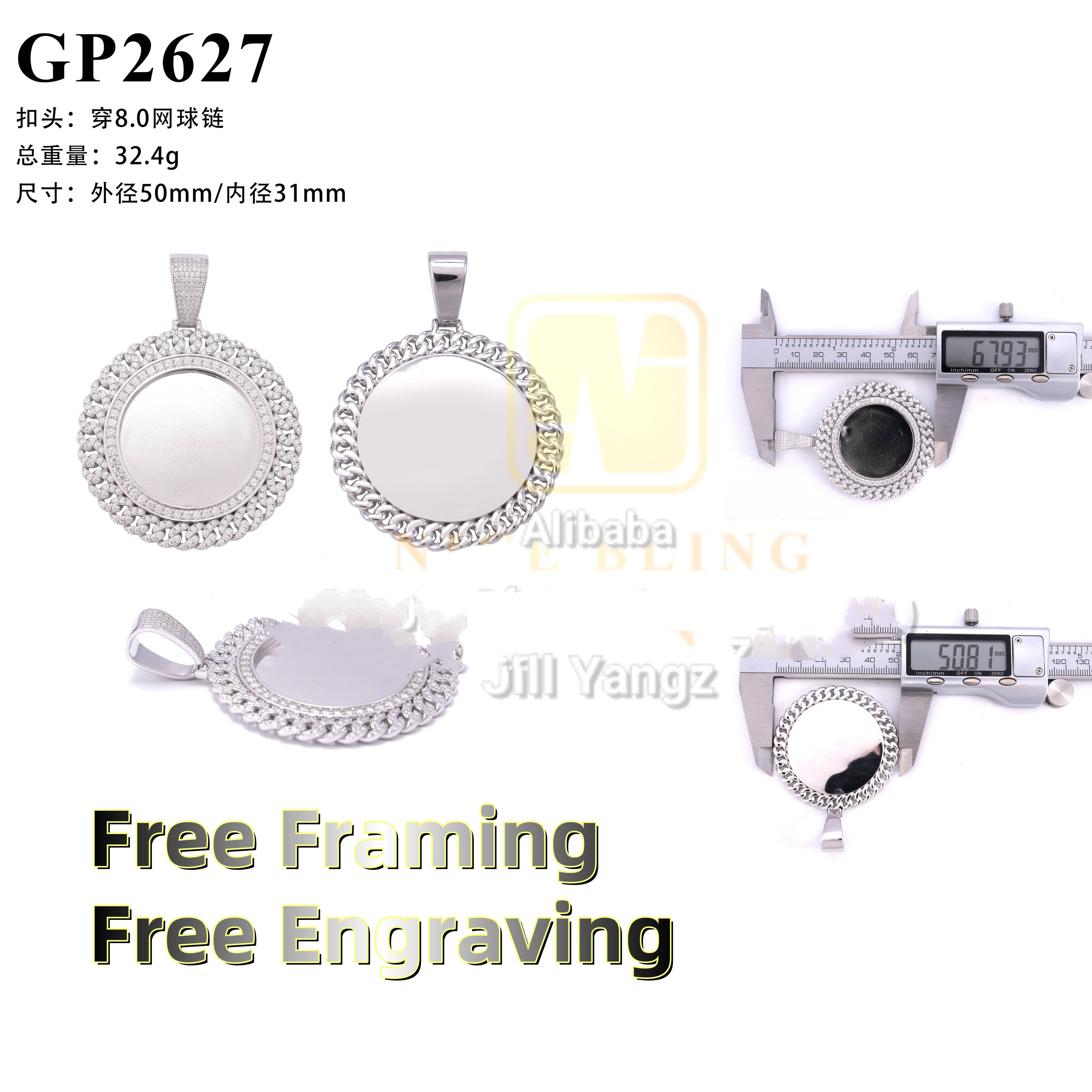 Ready Made Remenberance Memorial Moissanite Photo Picture Pendant Memory Iced Out Hip Hop Jewelry Custom Made Accepted