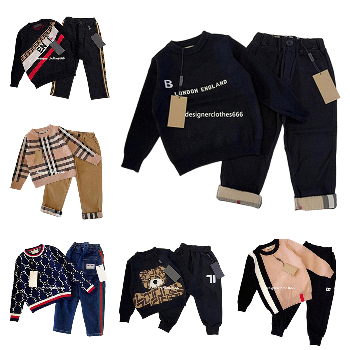 Designer high quality baby clothes fashion letter zipper clothing set Boys girls sweatshirt set autumn and winter sportswear children's hoodie set size 90-160cm A018