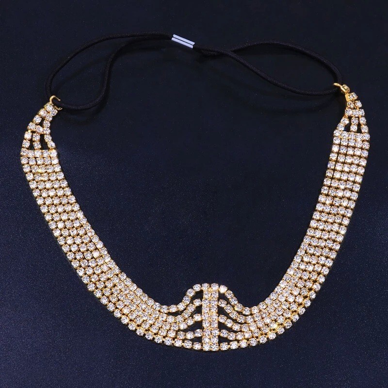 Hip Hop Trendy Hair Accessory for Women Multi layer Luxury Colorful VVS Moissanite Studded Jewelry Headdress