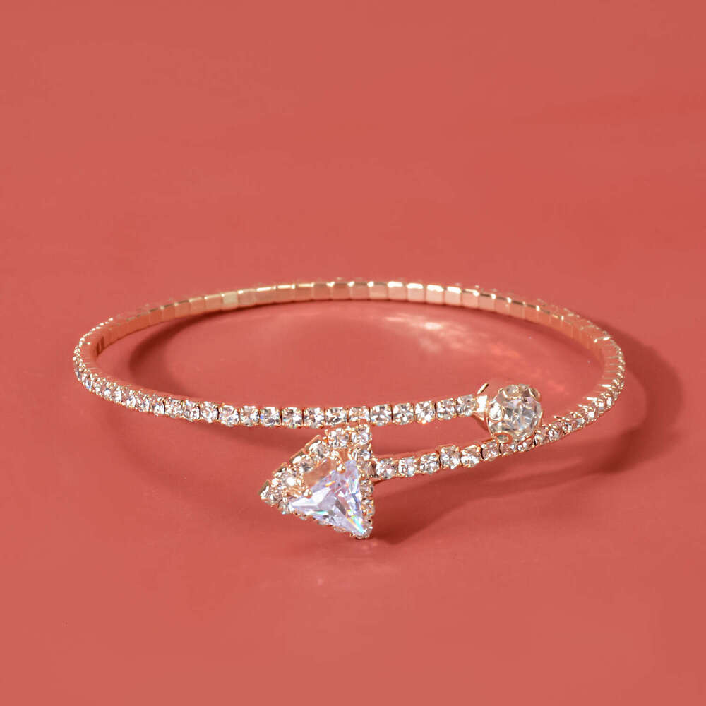 Copper electroplated zircon bracelet for women