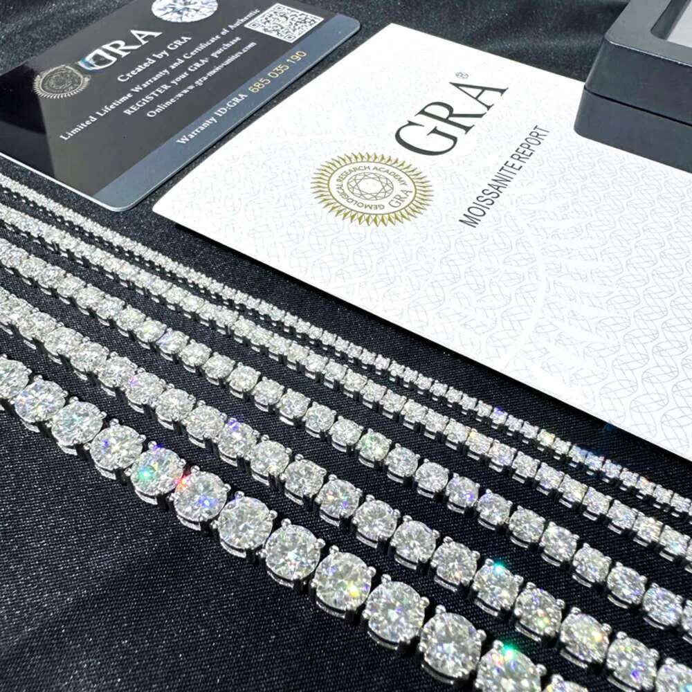 designer bracelet cuban link hip hop style gems chain unisex sterling sier iced out moissanite dia tennis bracelets necklace jewelry