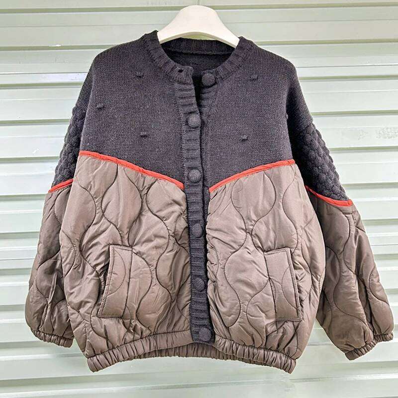 hoodie New Winter Women's Sweater Splicing Warm Coat Fashion Loose Casual Contrast Color Long Sleeve Jacket Female jacket