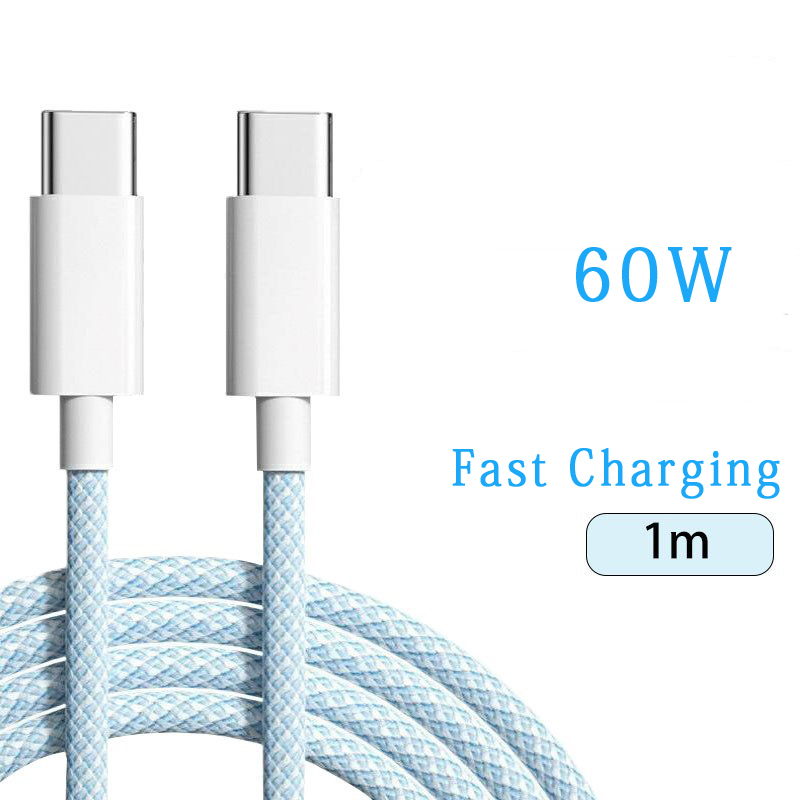 Durable type c usb charging cable Nylon braided data cable for Iphone 15/16
