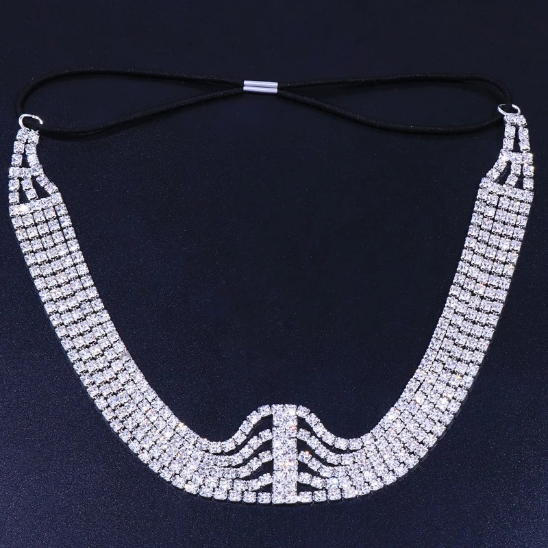 Hip Hop Trendy Hair Accessory for Women Multi layer Luxury Colorful VVS Moissanite Studded Jewelry Headdress