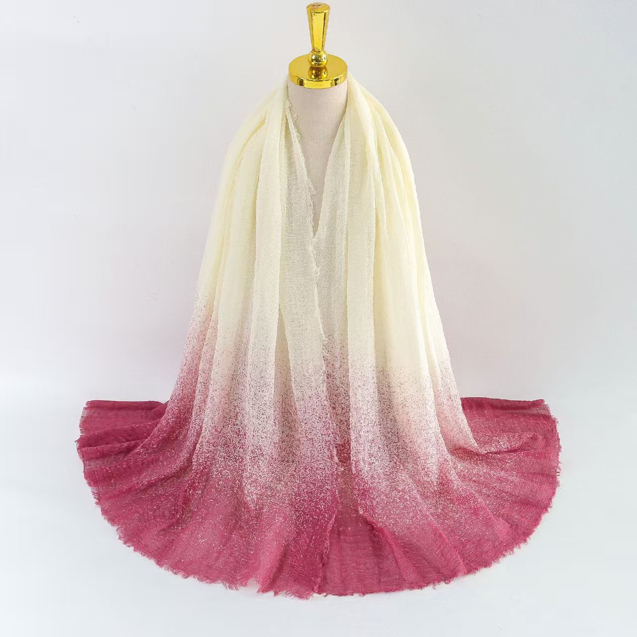 T1289 solid color cotton and linen scarf female literary sunscreen silk scarf neck beach long silk scarf summer seersucker new