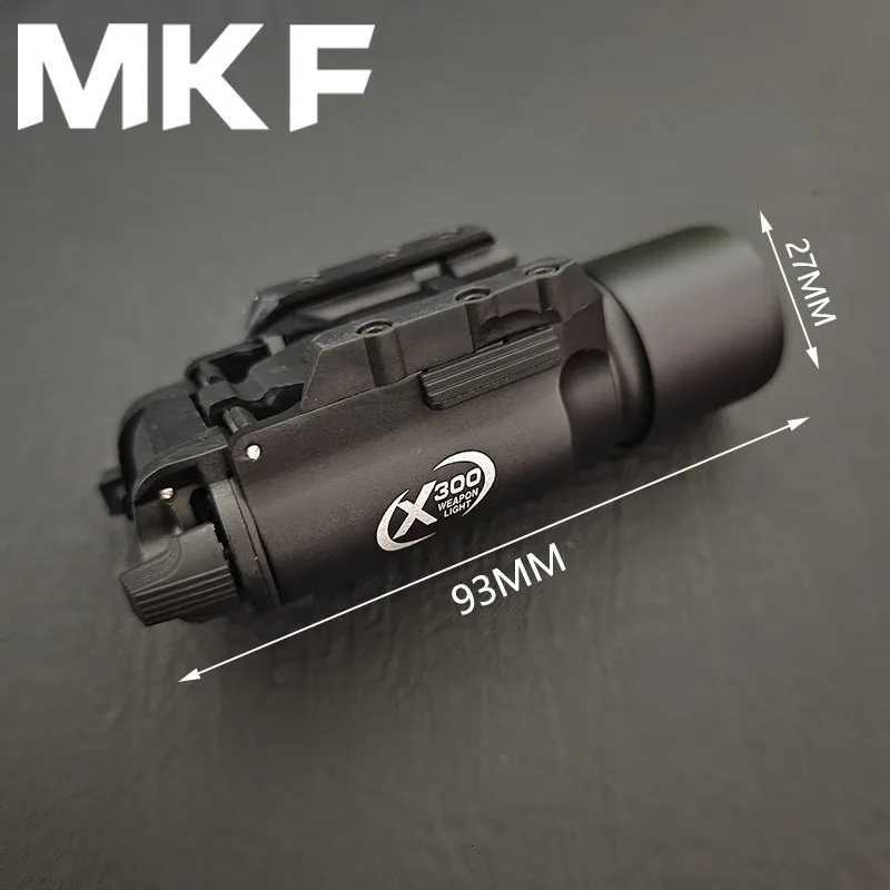 Tactical X300 X300U Pistol Gun Flashlight LED White 600 Lumens Hunting Weapon Light Fits 20MM Picatinny Rail 1911 Scout Light W250722