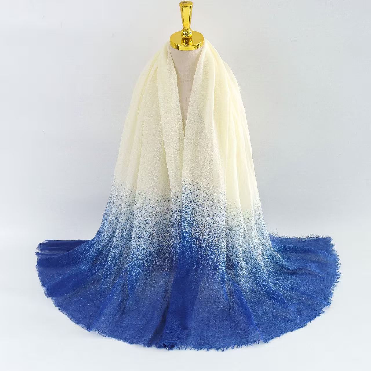 T1289 solid color cotton and linen scarf female literary sunscreen silk scarf neck beach long silk scarf summer seersucker new