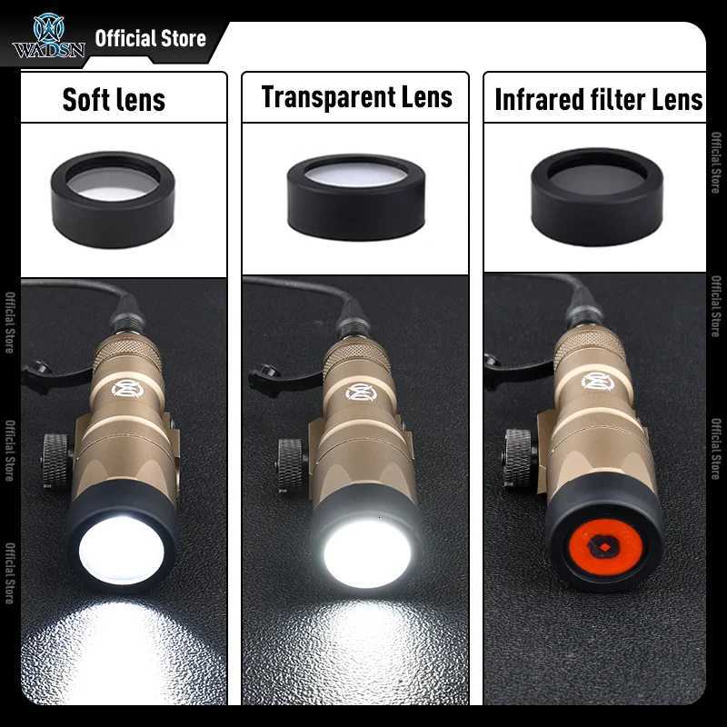 WADSN SF Surefire M600 M300A M600C Flashlight 400/600 Lumens White Light Hunting Weapon Accessories 25.4mm Lamp Cover Custom Lens W250722