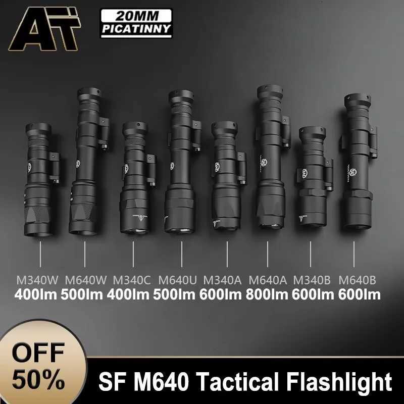Airsoft Surefire M340 M640 M640B M340A Metal Flashlight High Power Scout Light LED Tactical M300 M600 Hunting Softair Weapon Lamp W250722