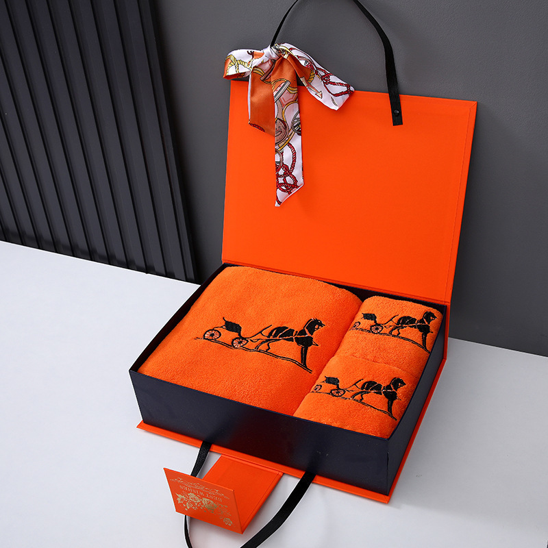 Luxury Towel Bath Towel Gift Box Three-Piece Set Annual Meeting Gift Embroidered Company Return Gift Customizable 250723