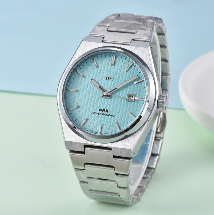 MEN Fashion TISSOTSity PRX 1853 Wrist Watches bell Automatic mechanical wristwatches High Quality Luxury Brand Chronograph Clock stainless steel Belt #366