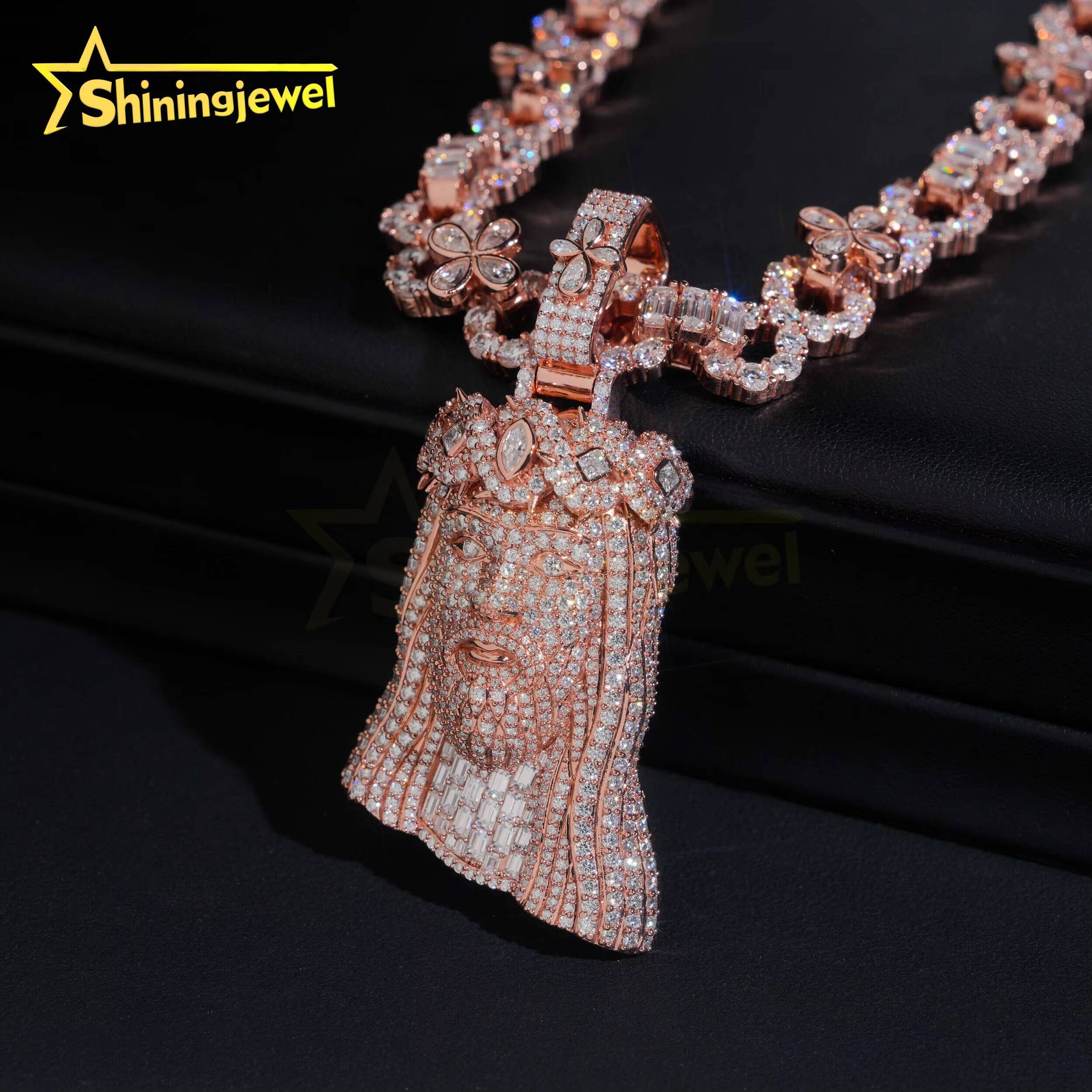 Custom Hip Hop Infinity Cuban Necklace 925 Sterling Silver Gold Plated Pass Diamond Test Moissanite Iced Out Cuban Link Chain