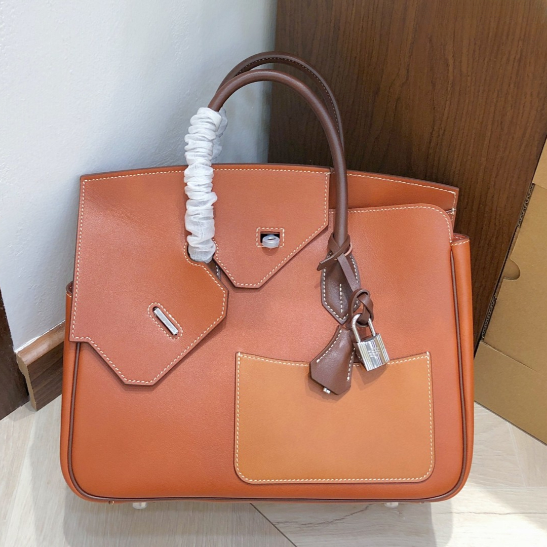 Stylish Genuine Leather Totes Patchwork Handbags Lady Work Casual Outfits Hand Bag With Silver Hardware Luxury Designer Women Bag 3283