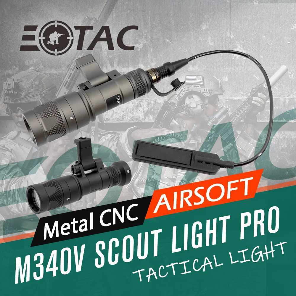 340V with MLOK Adapter with 20mm Rail Tactical Flashlight Scout Light Strobelight Mini Infrared Scout Light Pro W250722