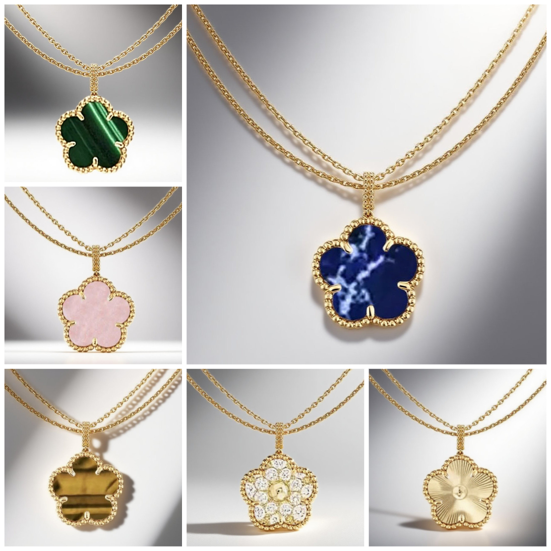 Fashion necklace jewelry necklaces designer jewelry women necklace elegant Sweater chain Various color options 25mm clover necklaces diamond flower necklace