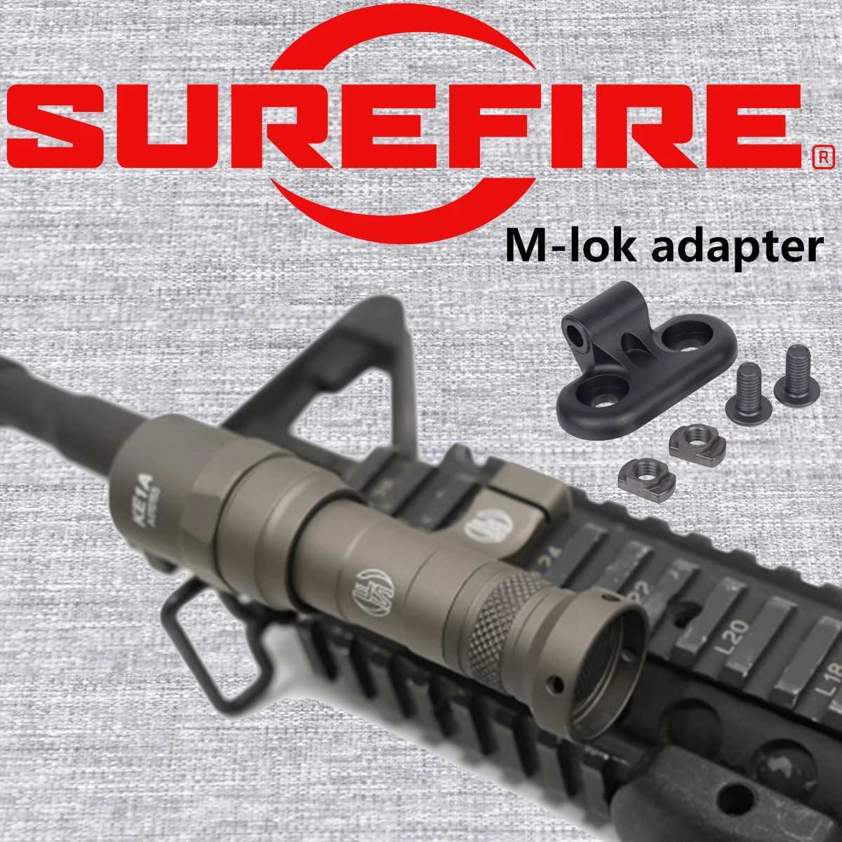 Surefire Offset M340C M640DF M340V M640V Weapon Scout Flashlight LED Airsoft Weapon 20mm Rail Mount Light M-lok Rail Adapter W250722