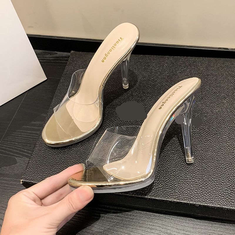 Sexy Peep toe Women Solid Pumps Luxury Slingbacks Thin High Heels Slip On Slipper Spring Summer Nightclub Wedding Party Shoes Designer Casual
