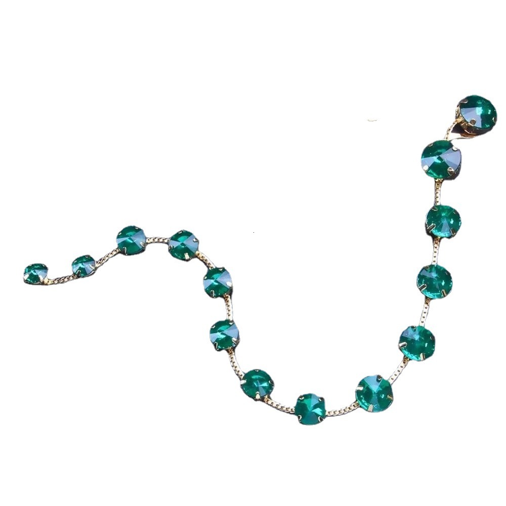 New Arrival Long Colorful VVS Moissanite Studded Headpiece Trendy Hip Hop Ponytail Hair Chain Headband for Women