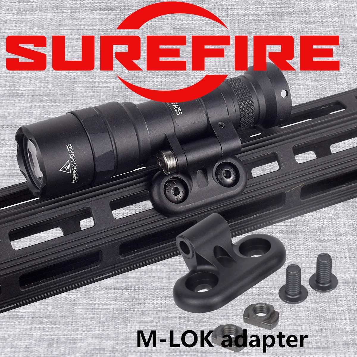 Surefire Offset M340C M640DF M340V M640V Weapon Scout Flashlight LED Airsoft Weapon 20mm Rail Mount Light M-lok Rail Adapter W250722