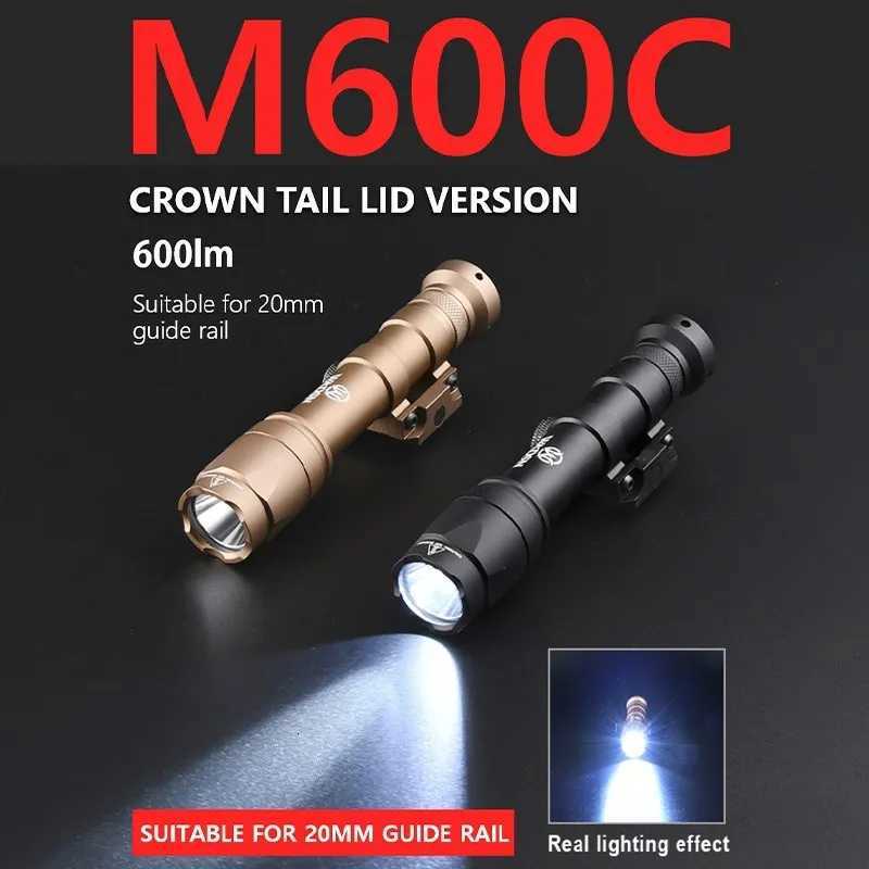 Airsoft SF Tactical Flashlight M300 M600 M600C Scout Light Momentary Pressure Switch 600 Lumen Hunting Weapon Gun Light Torch W250722