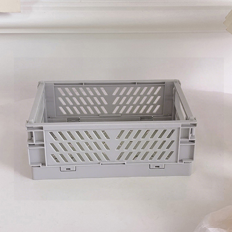 Desktop Plastic Organizer Storage Box - Foldable Small Basket for Cosmetics, Student Stationery, Sundries & Storage Bin