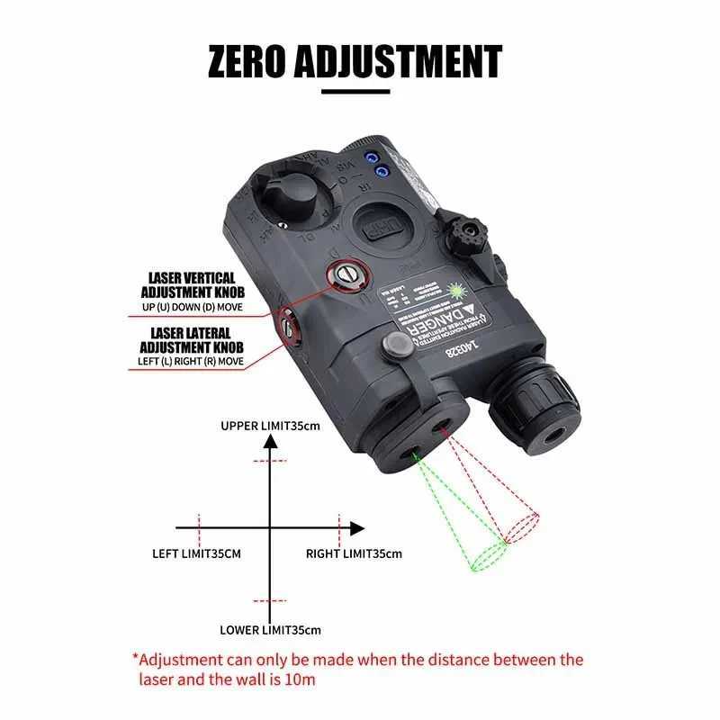 Tactical Airsoft PEQ-15 PEQ15 LA5C Red Dot Green Blue IR Fill Light Laser Indicator Scout Light LED Strobe Flashlight PEQ W250722