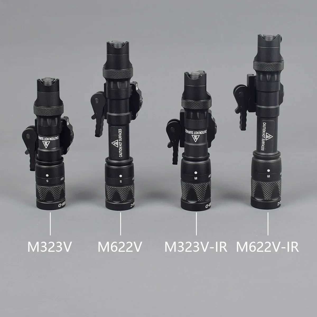 Tactical Surefire M300 M600 Upgrade M323V M622V M323V-IR M622V-IR Airsoft Weapon Light with Quick Release Base Fit 20MM Rail W250722