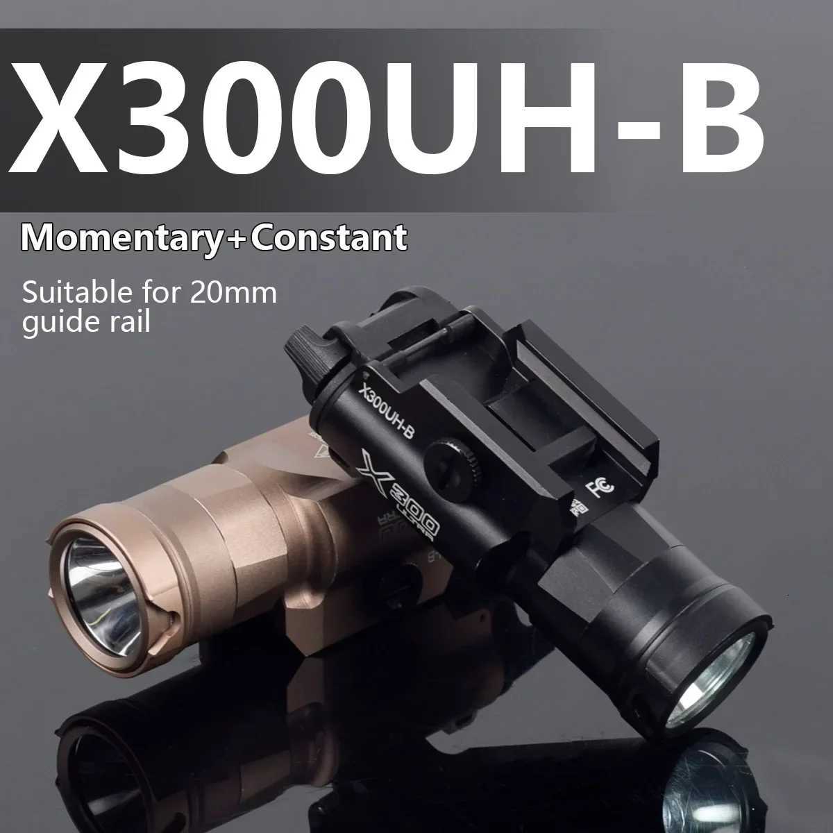 Tactical Surefire Weapon Light X300 X300U X300UH-B XH35 Flashlight Fits 20mm Rail Airsoft Weapon Hunting Flashlight Dual Switch W250722
