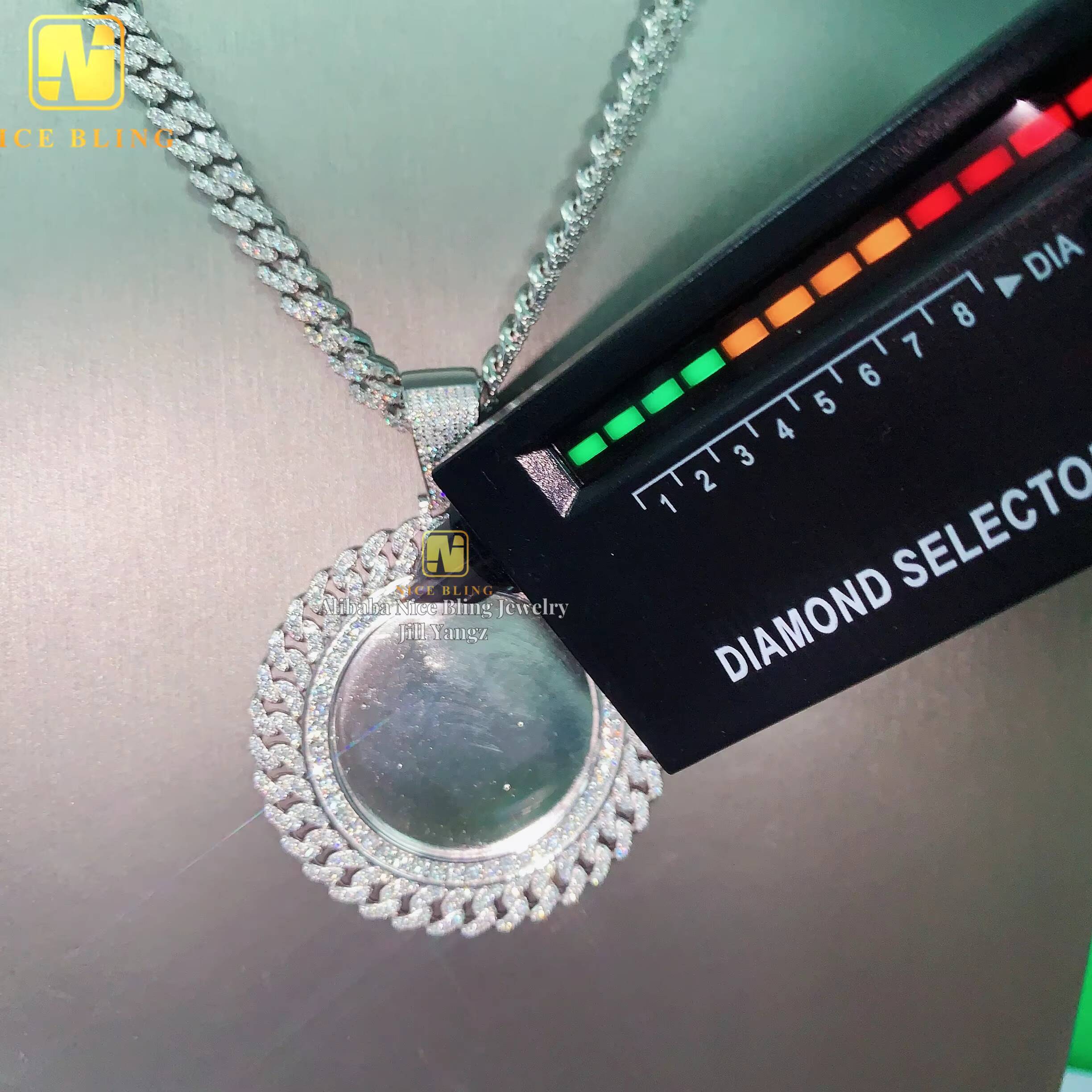 Ready Made Remenberance Memorial Moissanite Photo Picture Pendant Memory Iced Out Hip Hop Jewelry Custom Made Accepted