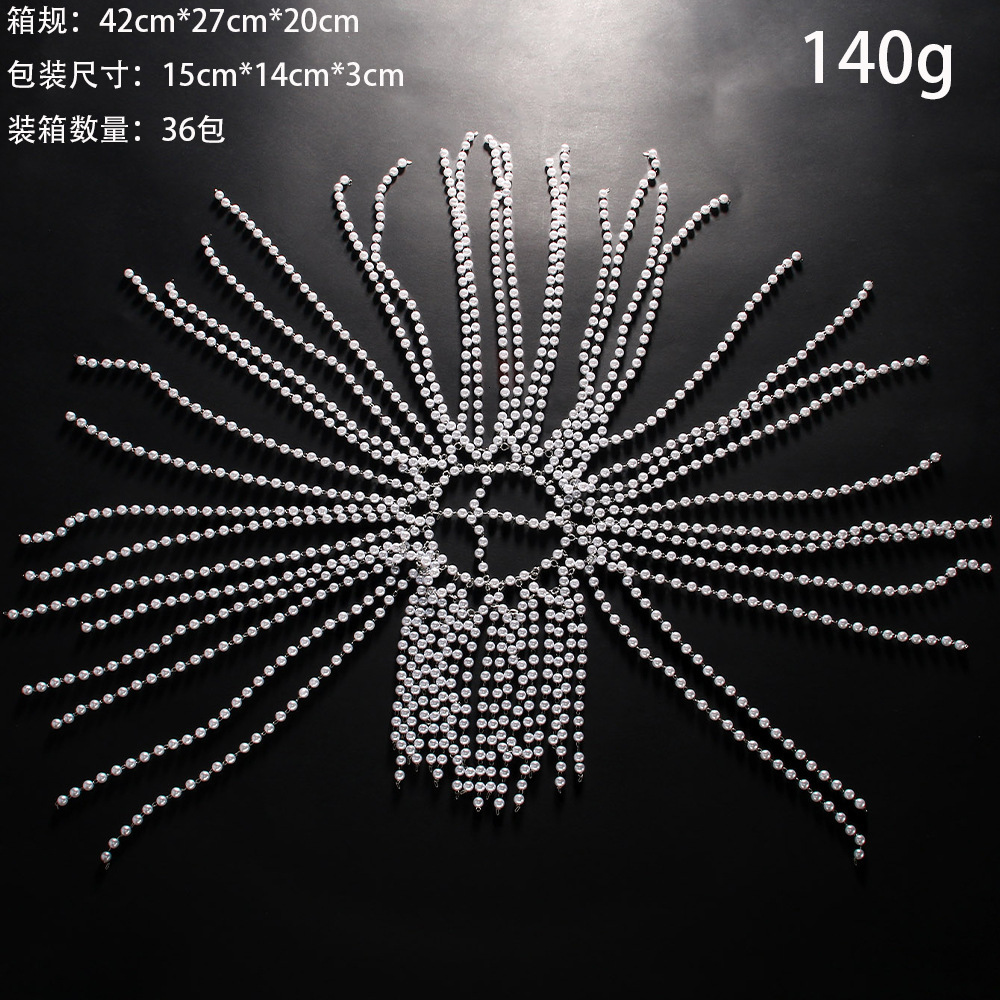 Hip Hop Pearl Headwear Statement Luxury Tassel Hair Accessory for Party Ball