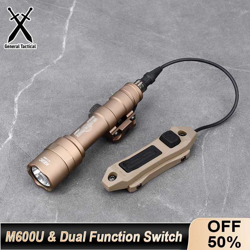 Tactical Airsoft Surefire M600 M600U With Dual Switch Weapon Scout Powerful Flashlight Hunting Outdoor Fits 20mm Picatinny Rail W250722