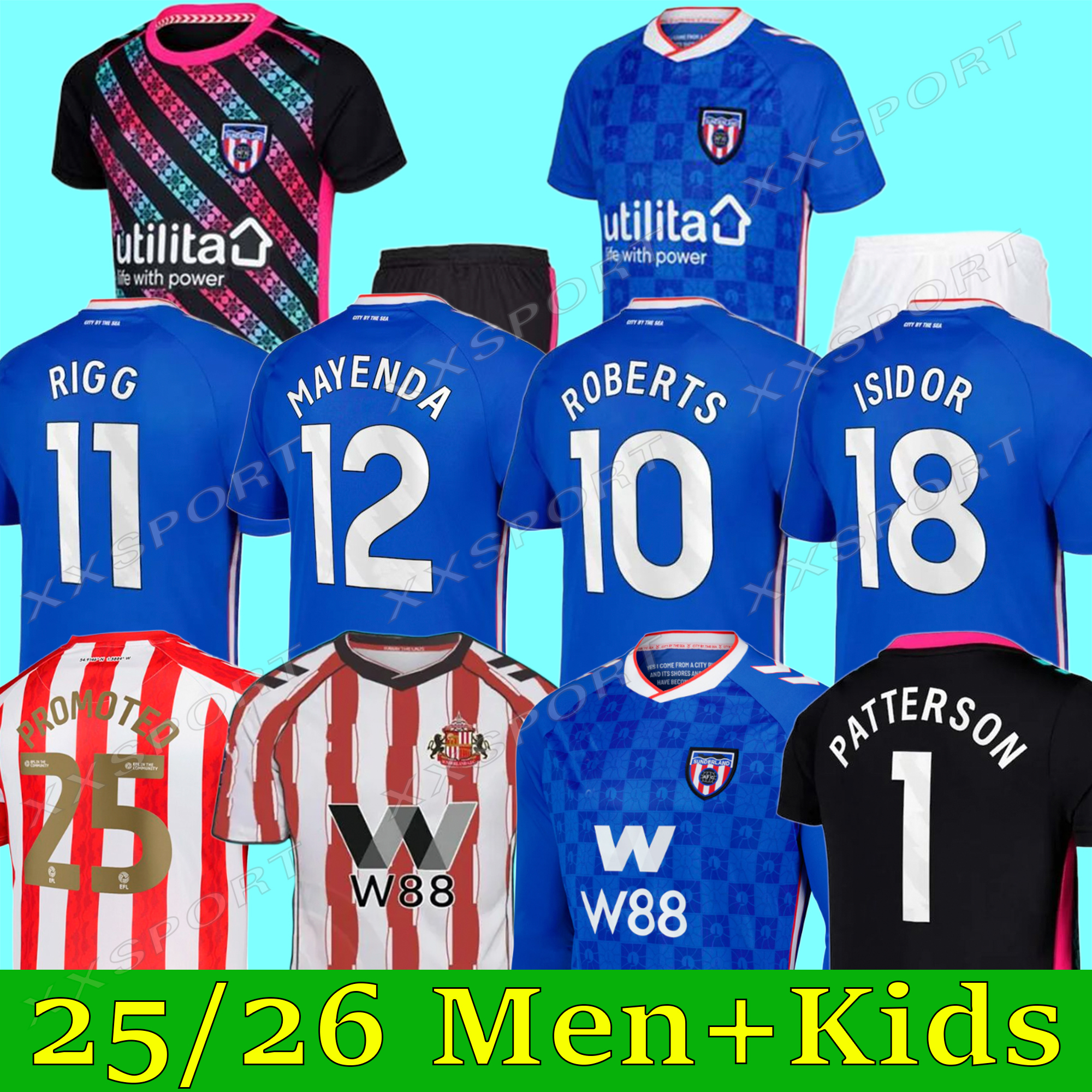 25 26 SUNDERLANDs Home Away Soccer Jerseys CLARKE DAJAKU EMBLETON EVANS O'NIEN 2025 2026 Football Shirt PRITCHARD Long sleeves