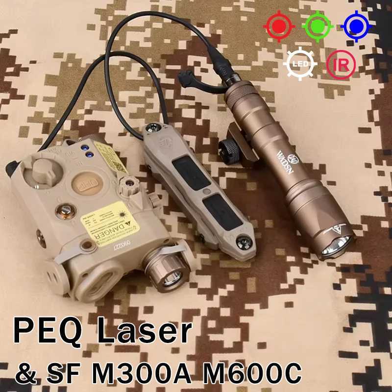 Vadsn Tactical Peq Peq15 Peq-15 SF M300A M600C Flashlight Airsoft Hunting Accsesories High Power Red Dot Green Blue Indicator W250722