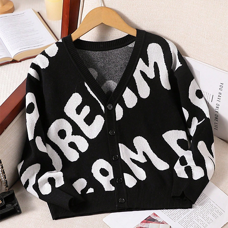 Kids Clothing Sweaters Cardigan Children's Soft Knit Sweater with Button-Up Design - Cozy Cardigan for Kids 3337