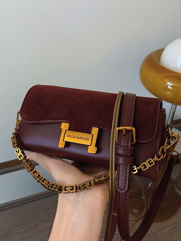 2025 New Women's Bags - High - end Chain Armpit Bags with a Sense of Luxury Versatile Hand - held and Cross - body Bags Retro Small Square Bags