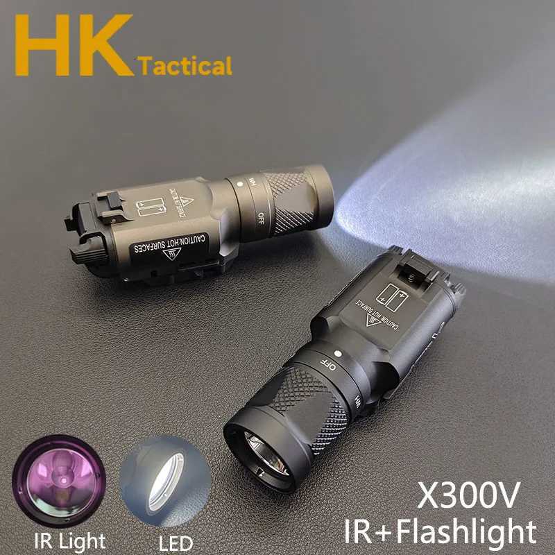 300V IR Scout Light Tactical X300 X300U LED Flashlight Fits 20mm Picatinny Rail Airsoft Hunting Gun Weapon Lights W250722