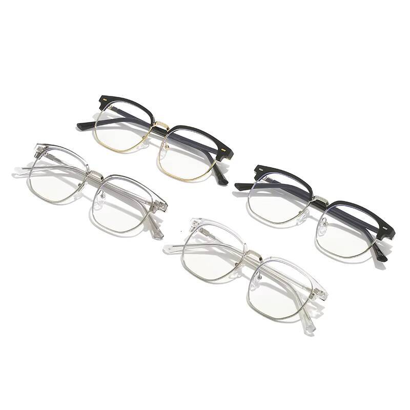Eyebrow Student Myopia Glasses Finished Women Men Half Frame Square Short-sight Eyewear Prescription 0 -0.5 -0.75 To -6.0 ddmythur