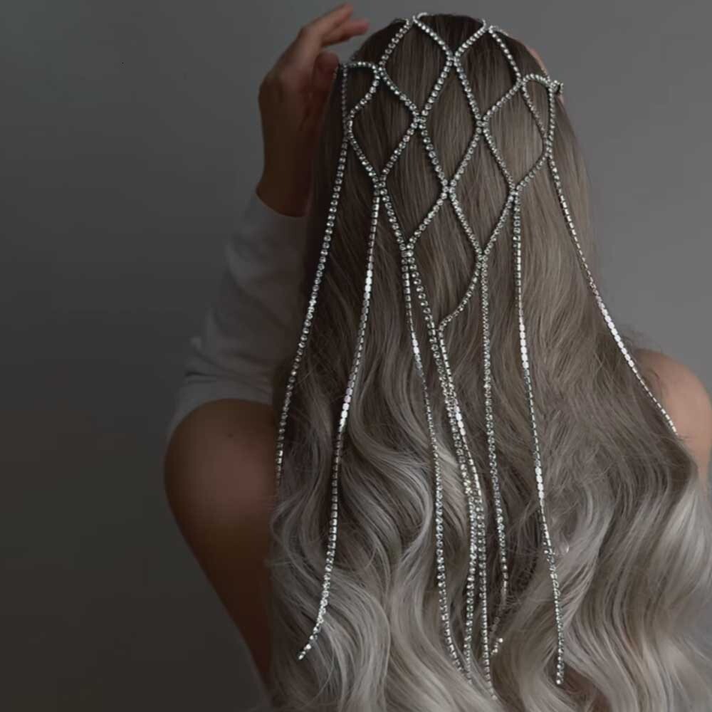 Hot Selling High Quality Mesh Tassel Headpiece Bridal Accessory Versatile Multi layer Hair Accessory Chain Hip Hop