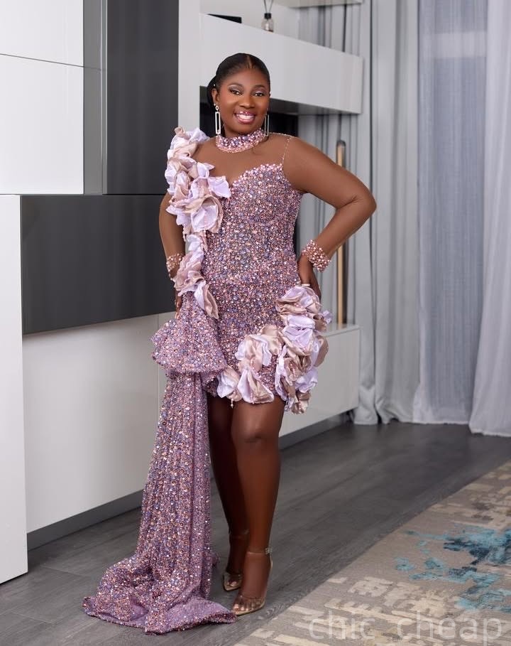 Chic Lilac Sheath Cocktail Dress High Neck Tiers Beaded Full Sleeves Short Mini Graduation Homecoming Dresses For Special Occasions Sweetheart Gowns