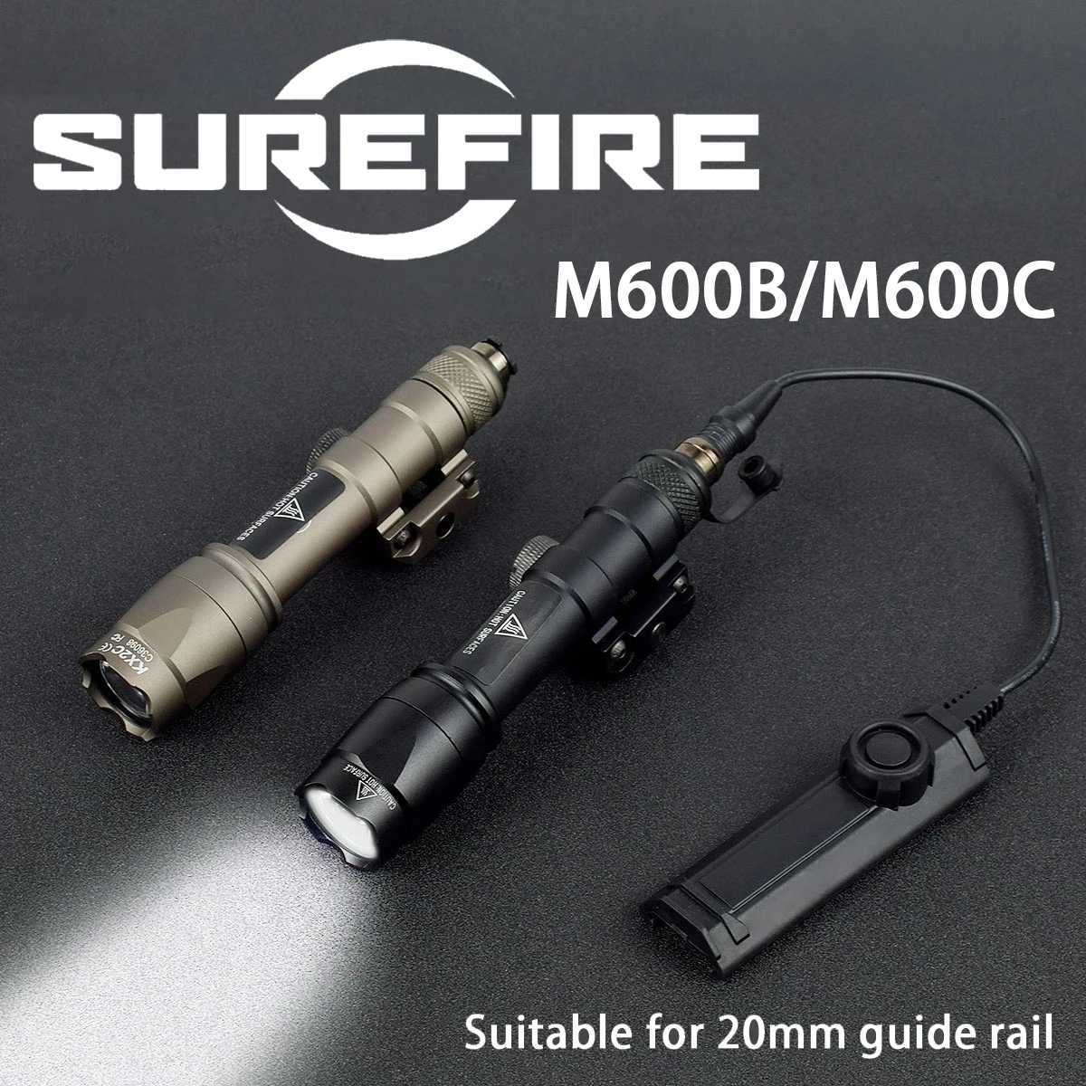 Airsoft SureFire M600 M600B M600C Tactical Weapon Flashlight Hunting Spotlight AR15 Rifle Scout Light Gun Lamp Fits 20mm Rail W250722