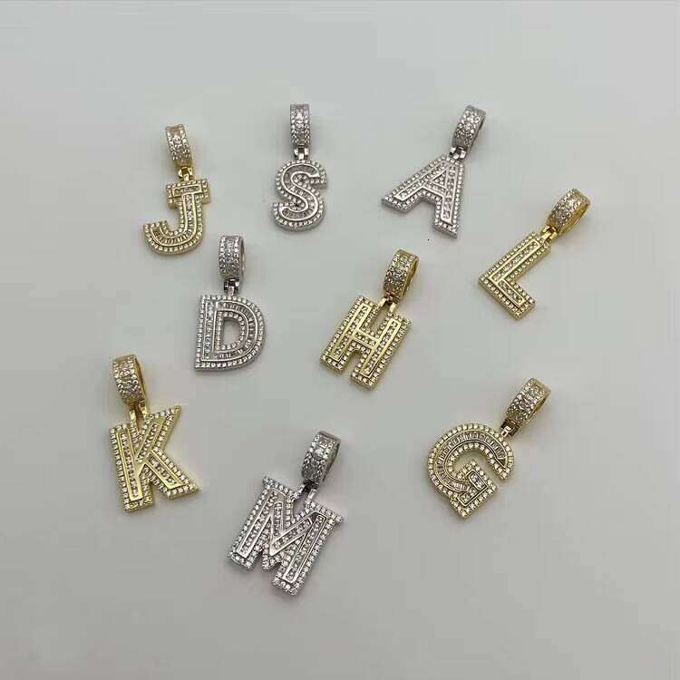Wholesale Capital Letters Charm Iced Out Pendant Sier with VVS Moissanite Dias for Hip Hop Jewelry