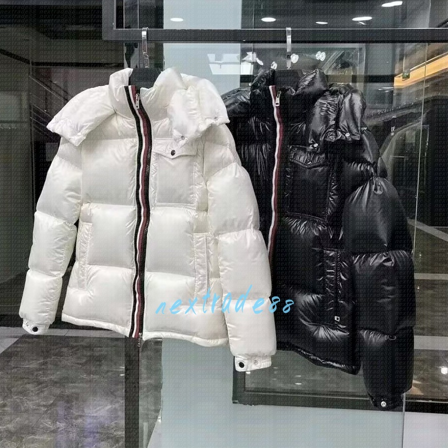 Men's Down Parkas montbeliard Men in winter Tricolor ribbon Down jacket fluffy white goose down Chest pocket NFC sensing Leisure warm fashion coat j208