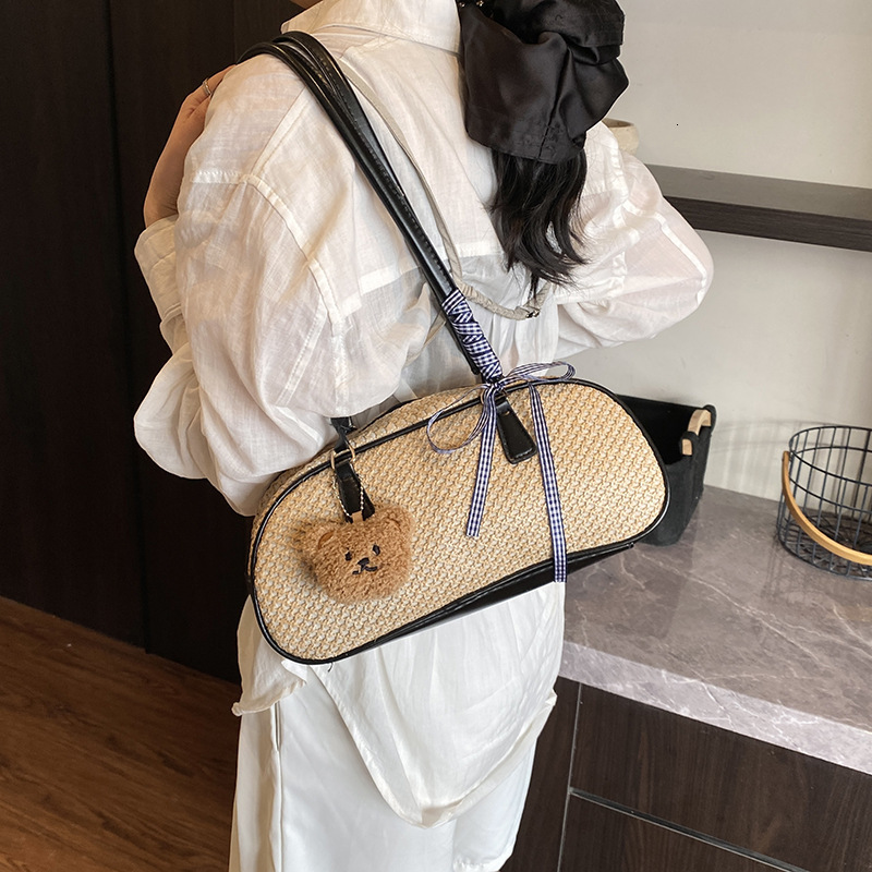 2025 Summer new women's crossbody bag large capacity women's hand woven bag new beach vacation commuting handbag new women's women'